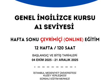 A1 Seviyesi Genel İngilizce Kursu Çevrimiçi (Online)
